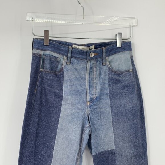 Rag & Bone Nina Miramar cigarette jeans Bryon patchwork ankle printed new 25 - Picture 2 of 4